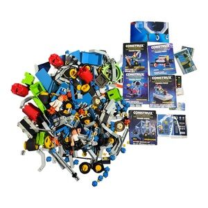 Vintage Fisher-Price CONSTRUX 4 lb Parts Lot + Power Pack Manuals AS-IS